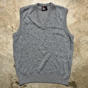 Vintage 80s Robert Bruce Grey Pattern Sweater Vest